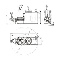 Wilo DrainLift SANI CUT-S Abwasser-Hebeanlage 20/M523/1-EF mit Schneidwerk, 230V, DN 110/... WILO-6095513 4062679283548 (Abb. 1)