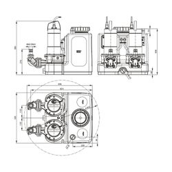 Wilo DrainLift SANI CUT-L Abwasser-Hebeanlage 42/T540/1-CEE mit Schneidwerk, 400V, DN 110... WILO-6095533 4062679283777 (Abb. 1)