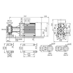 Wilo Atmos GIGA B Trockenläufer-Blockpumpe 32/210-11/2-S1, 400V, DN 50/32, PN 16, 11kW... WILO-2222635 4062679283500 (Abb. 1)