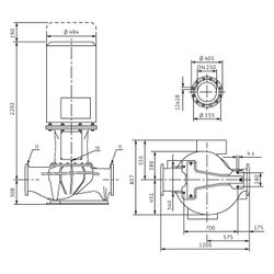 Wilo Atmos GIGA I Trockenläufer-Standard-Einzelpumpe 250/470-200/4-S1, 400V, DN 250, PN 1... WILO-2227469 4062679314518 (Abb. 1)