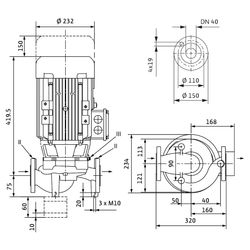 Wilo VeroLine Trockenläufer-Standard-Einzelpumpe IPL 40/160-4/2-S1, 400V, DN 40, PN 10, 4... WILO-2163259 4048482615196 (Abb. 1)