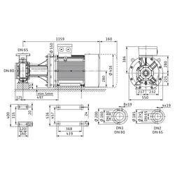 Wilo Atmos GIGA B Trockenläufer-Blockpumpe 65/305-75/2, 400V, DN 80/65, PN 16, 75kW... WILO-2227482 4062679315171 (Abb. 1)
