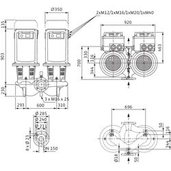 Wilo Trockenläufer-Energiespar-Doppelpumpe DL-E 150/250-15/4, DN150, 15kW... WILO-2153823 4048482553139 (Abb. 1)