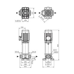 Wilo Medana Hochdruck-Kreiselpumpe CV1-L.1004-1/E/G/10O, 4,2kW, 3x460V, G 1 1/2", PN 16... WILO-4239891 4062679034201 (Abb. 1)