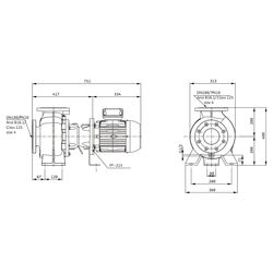 Wilo Rexa BLOC Abwasserpumpe V10.42-190DAH112M4, 400V, PN 10, DN 100, 4/4,55kW... WILO-6096171 4062679329697 (Abb. 1)