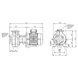 Wilo Rexa BLOC Abwasserpumpe V08.24-128DAH132S2, 400V, PN 10, DN 80, 7,5kW... WILO-6095641 4062679300757 (Abb. 1)