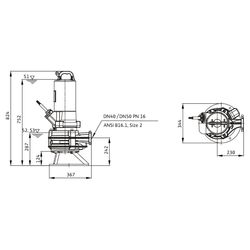 Wilo Rexa PRO Schneidwerkpumpe S04-228A/20T105X540/O, 400V, PN 16, DN 50, 10,5kW... WILO-6097404 4062679363301 (Abb. 1)