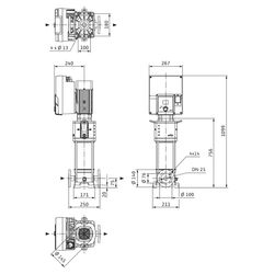 Wilo Helix2.0-VE Hochdruck-Kreiselpumpe 216-2/25/V/KS/3, DN 25, 2,2kW, 400V, PN 25... WILO-4250672 4062679217628 (Abb. 1)