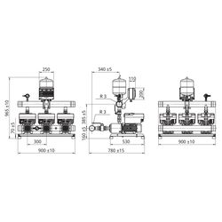 Wilo Isar Druckerhöhungsanlage MODH1-E-3-CH3-LE-1002-DE, 1,5kW, 400V, R 3", PN 10... WILO-4265190 4062679364858 (Abb. 1)