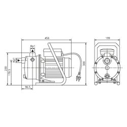 Wilo Jet Hochdruck-Kreiselpumpe WJ 204, 1,0kW, 230V, G 1", PN 10... WILO-4262914 4062679329215 (Abb. 1)