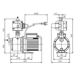 Wilo Jet Hochdruck-Kreiselpumpe FWJ 204, 1,0kW, 230V, G 1", PN 10... WILO-4265611 4062679372587 (Abb. 1)
