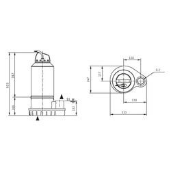 Wilo Padus UNI Schmutzwasser-Tauchmotorpumpe M05K/T025-540/O, 400V, G 2", 2,5kW... WILO-6096642 4062679353500 (Abb. 1)