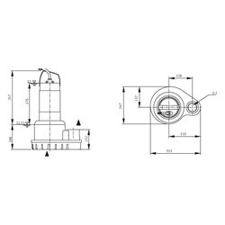 Wilo Padus UNI Schmutzwasser-Tauchmotorpumpe M05A/M15-523/VA, 230V, G 2", 1,5kW... WILO-6096630 4062679353388 (Abb. 1)
