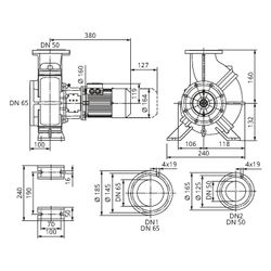 Wilo Atmos GIGA B Trockenläufer-Blockpumpe 50/95-0,37/4, 400V, DN 65/50, PN 16, 370W... WILO-9126719 4048482862163 (Abb. 1)