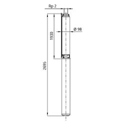 Wilo Unterwassermotor-Pumpe Sub TWU4.08-51-C Rp 2” 3x400V 7,5kW... WILO-6081632 4048482739083 (Abb. 1)