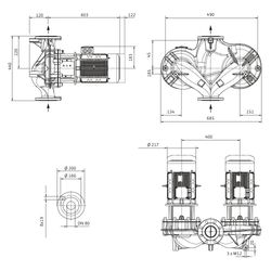 Wilo Atmos GIGA D Trockenläufer-Standard-Doppelpumpe 80/165-3/4, 400V, DN 80, PN 16, 3kW... WILO-2222516 4062679398938 (Abb. 1)