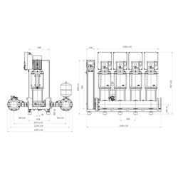 Wilo SiBoost2.0 Smart 4Helix Kompakt-Druckerhöhungs-Mehrpumpenanlage VE2202, 4,0kW, 400V,... WILO-4262479 4062679322544 (Abb. 1)
