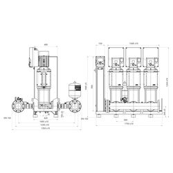 Wilo SiBoost2.0 Smart 3Helix Kompakt-Druckerhöhungs-Mehrpumpenanlage VE5202, 7,5kW, 400V,... WILO-4262495 4062679322810 (Abb. 1)
