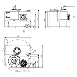 Wilo DrainLift SANI-M Abwasser-Hebeanlage 11/T540/4-CEE, 400V, d. 110/160mm, DN 80, PN 0,... WILO-6098854 4062679440262 (Abb. 1)