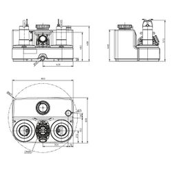 Wilo DrainLift SANI-L Abwasser-Hebeanlage 12/M523/1-EF, 230V, d. 110/160mm, DN 80, PN 0,5... WILO-6098840 4062679439662 (Abb. 1)