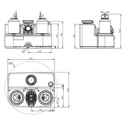Wilo DrainLift SANI-L Abwasser-Hebeanlage 17/T540/4-CEE, 400V, d. 110/160mm, DN 80, PN 0,... WILO-6098848 4062679440095 (Abb. 1)