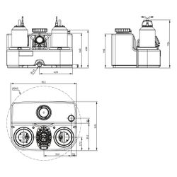 Wilo DrainLift SANI-L Abwasser-Hebeanlage 19/T540/4-CEE, 400V, d. 110/160mm, DN 80, PN 0,... WILO-6098849 4062679440101 (Abb. 1)