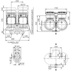 Wilo Trockenläufer-Energiespar-Doppelp. DP-E 50/130-2,2/2-R1-S1... WILO-2170991  (Abb. 1)