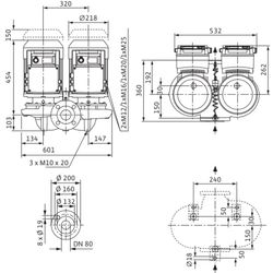 Wilo Trockenläufer-Energiespar-Doppelpumpe DP-E 80/110-4/2, DN80, 4kW... WILO-2158956  (Abb. 1)