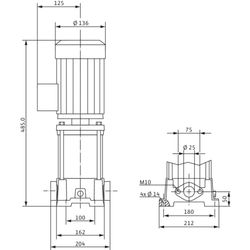 Wilo Hochdruck-Kreiselpumpe MVIL 107-16/E/1-230-50-2, DN32, 0.75kW... WILO-4087801  (Abb. 1)