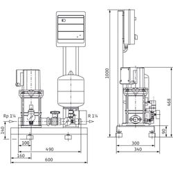 Wilo Einzelpumpenanlage Economy CO-1 MVIS 203/ERPN6, Rp 1 1/4" / R 1 1/4", 0.45kW... WILO-2504167  (Abb. 1)