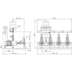 Wilo Mehrpumpenanlage Economy CO-4 MHI 402/ER, R 2 1/2" / R 2 1/2", 230/400V... WILO-2520802  (Abb. 1)