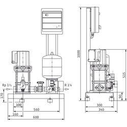 Wilo Einzelpumpenanlage Economy CO-1 MVIS 802/ERPN10, Rp 1 1/2" / R 1 1/4", 1.1kW... WILO-2504336  (Abb. 1)