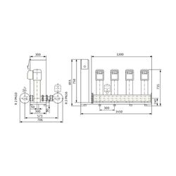 Wilo Mehrpumpenanlage SiBoost Smart 4 Helix VE204 550W... WILO-2541592 4048482405728 (Abb. 1)