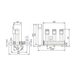 Wilo Mehrpumpenanlage SiBoost Smart 3 Helix VE1005 3kW... WILO-2537344 4048482330563 (Abb. 1)