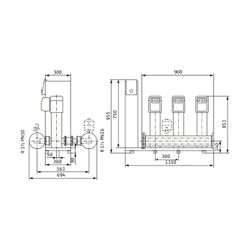 Wilo Mehrpumpenanlage SiBoost Smart 3 Helix VE208 1,1kW... WILO-2541590 4048482405704 (Abb. 1)