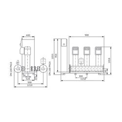 Wilo Mehrpumpenanlage SiBoost Smart 3 Helix VE2202-ES 3kW... WILO-2547338 4048482747378 (Abb. 1)