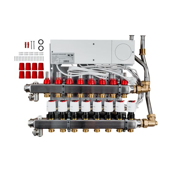 Wolf Heizkreisverteiler mit Regler CUC 8 Heizkreise, PN 10, G 3/4