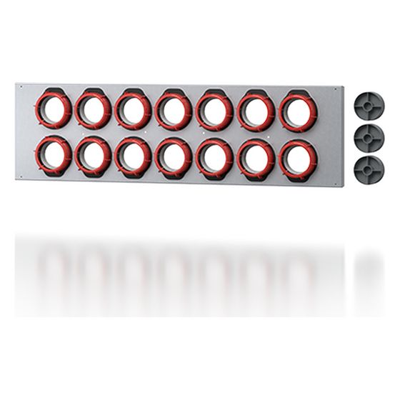 Wolf Montageplatte inkl. 14 vormontierte Easy-Connect-Stutzen DN 63 für Luftverteiler D-Box Flexi, verzinktes Stahlblech