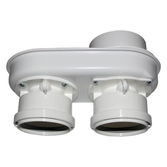 Wolf Anschluss-Adapter C53 DN 60/100x 2x DN 80 Abgasleitung-Schacht und Zuluft-Außenwand