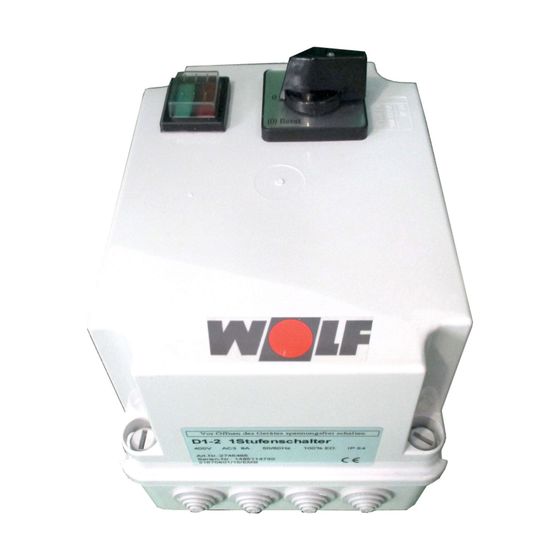 Wolf 1-Stufenschalter D1-2 Motorvollschutzschalter 8A, 400 V