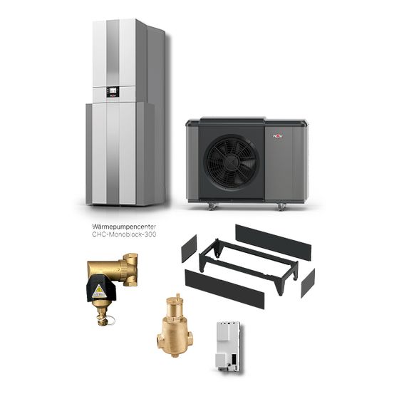 Wolf Paket CHC-07/200-35 Luft-Wasser-Wärmepumpe Monoblock mit E-Heizelement R290 inkl. Bodenkonsole, Speicher, Puffer und BM-2