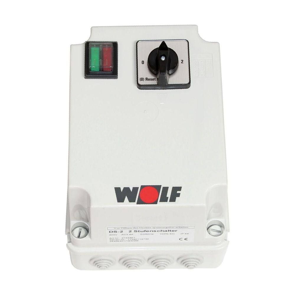 Wolf 2-Stufenschalter DS-2 Motorvollschutzschalter 8A, 400 V... WOLF-2745467 4045013227194 (Abb. 1)