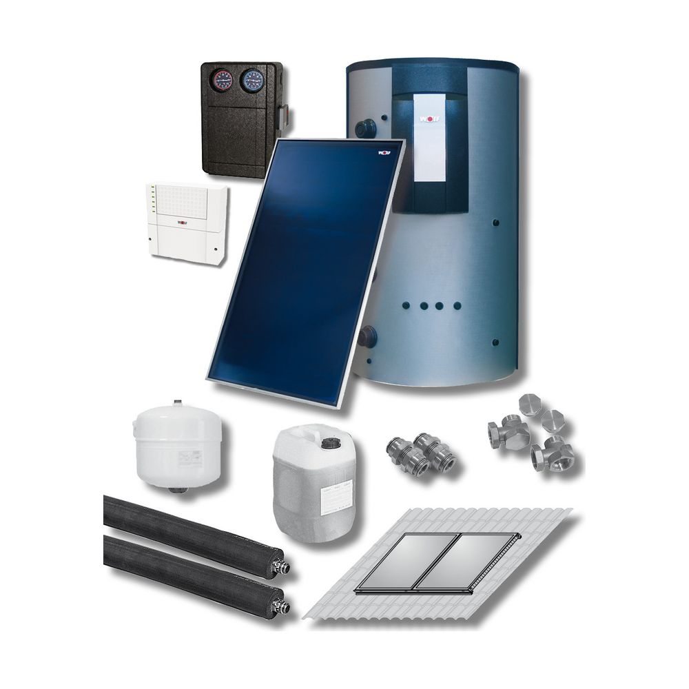 Wolf Sonnenpaket 6 Kollektoren F3-1 Aufdach, Solarmodul SM2-2, BSP-1000... WOLF-2486517W31 4045013553781 (Abb. 1)