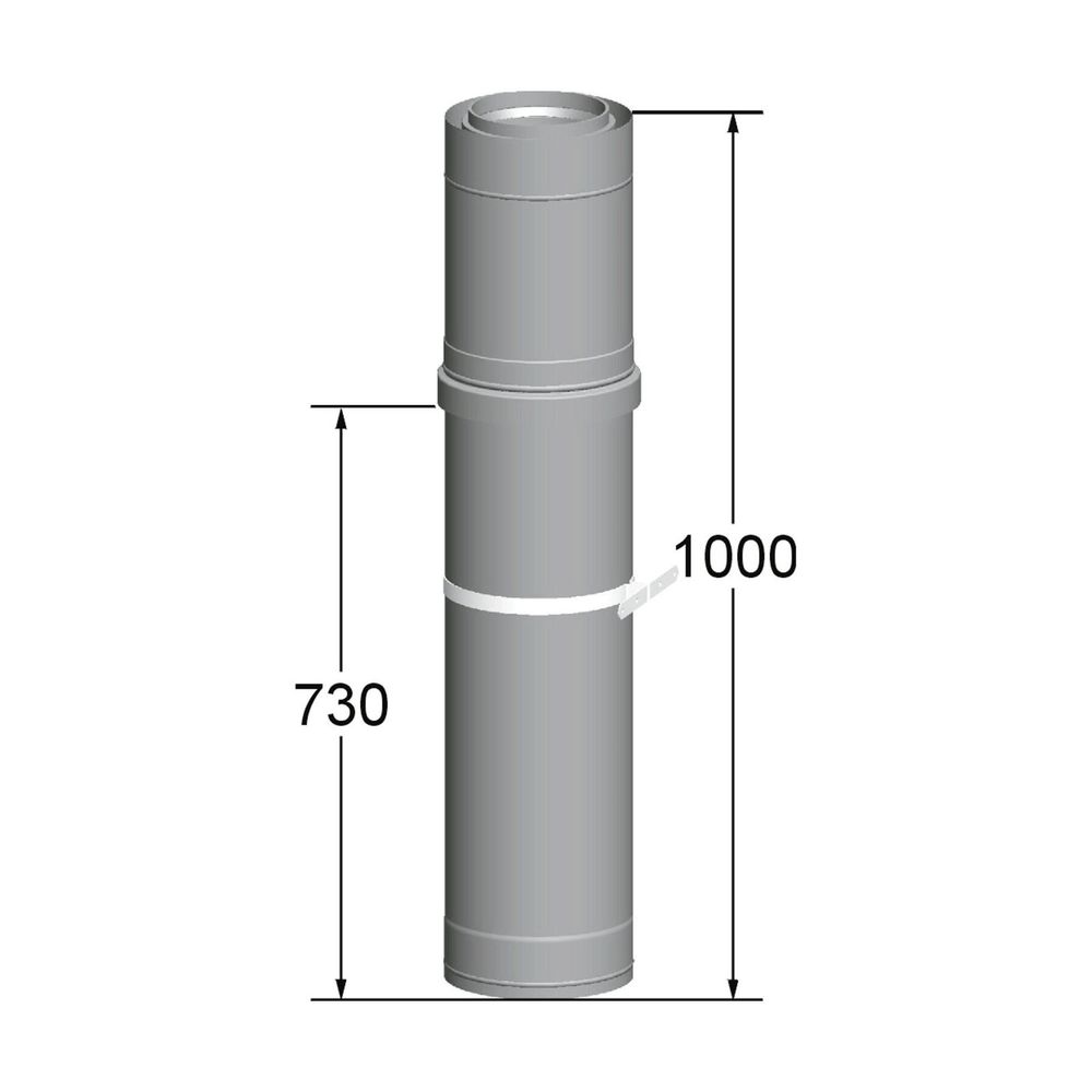 Wolf Dachdurchführung senkrecht C33x DN160/225, 1000 mm, aus Edelstahl/PP... WOLF-2651346 4045013024922 (Abb. 1)