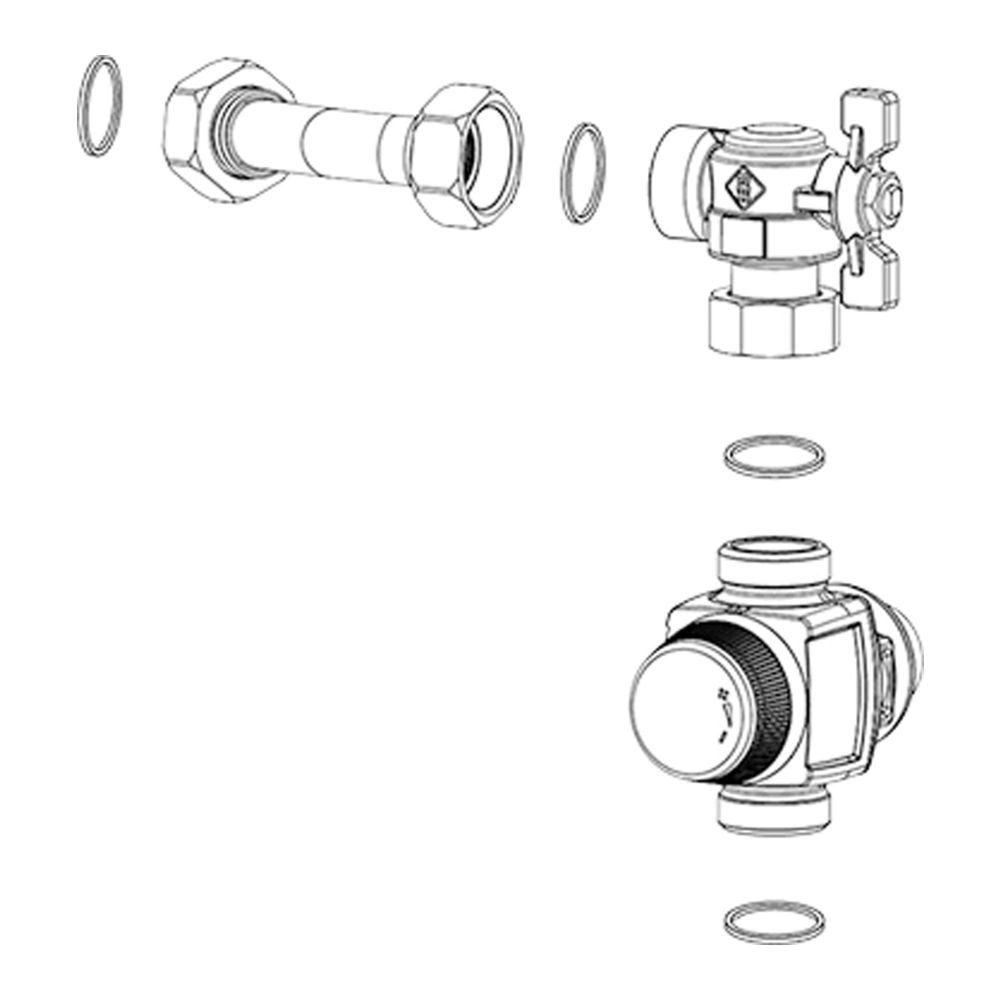 Wolf Rücklaufeinschichtset für Schichtenspeicher BSP und Wärmepumpe FWS-2... WOLF-8616505 4045013462496 (Abb. 1)