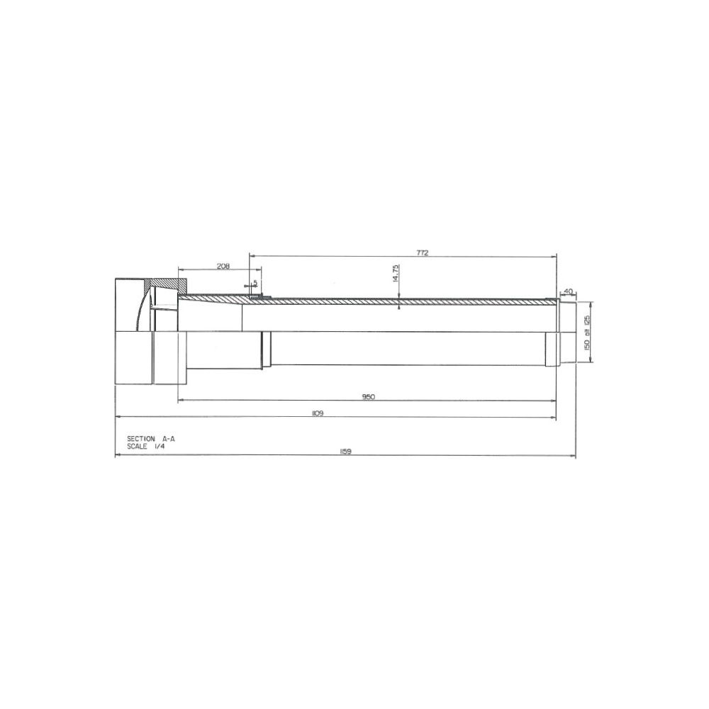 Wolf Dachdurchführung DN 125 isoliert, Länge 1159mm für CWL rot... WOLF-2576999 4045013146310 (Abb. 2)
