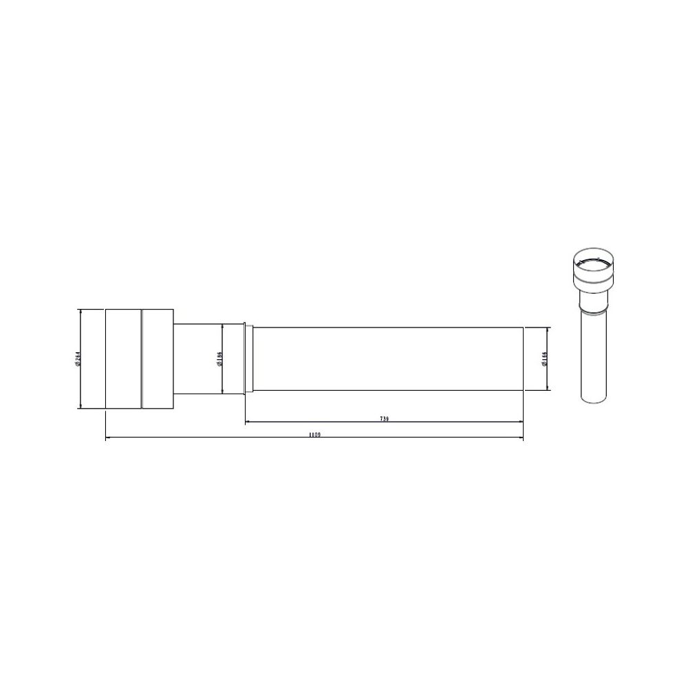 Wolf Dachdurchführung DN 160 isoliert, Länge 1159mm für CWL rot... WOLF-2577000 4045013146327 (Abb. 2)