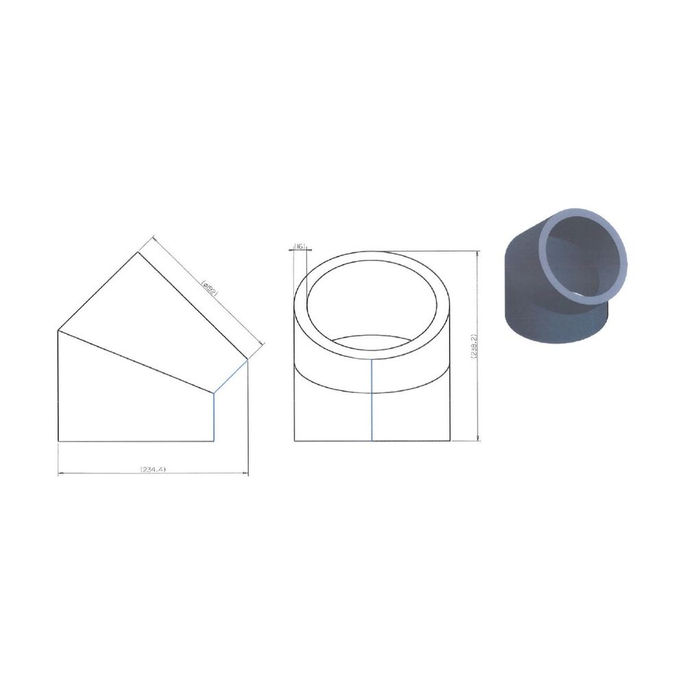 Wolf ISO-Rohrsystem Bogen DN 160 45 Grad... WOLF-2577364 4045013202566 (Abb. 2)