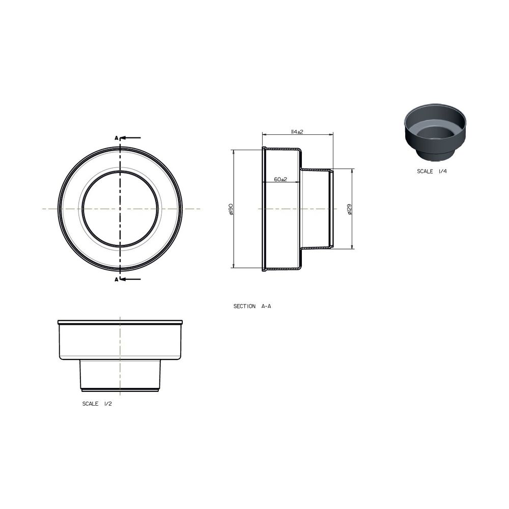 Wolf ISO-Rohrsystem Reduzierung DN 160/125... WOLF-2577404 4045013202580 (Abb. 2)