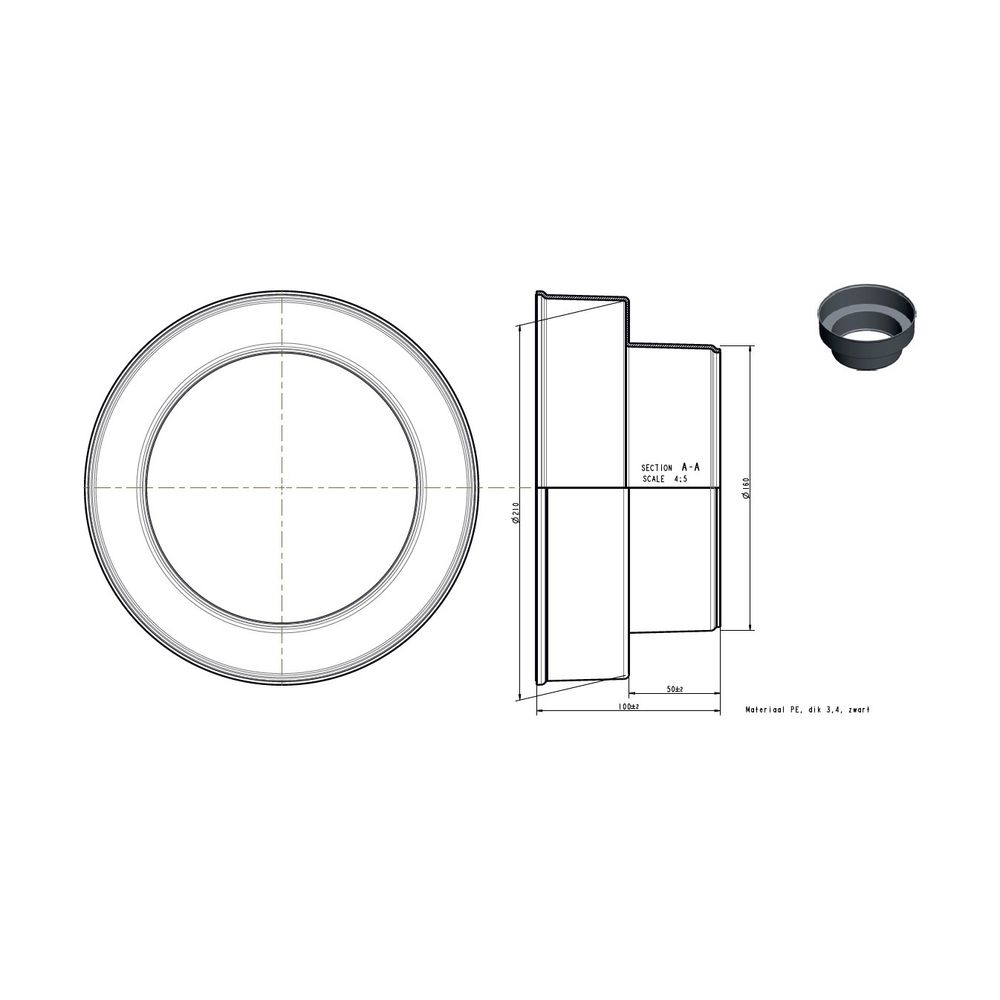 Wolf ISO-Rohrsystem Reduzierung DN 180/160... WOLF-2577463 4045013216693 (Abb. 2)